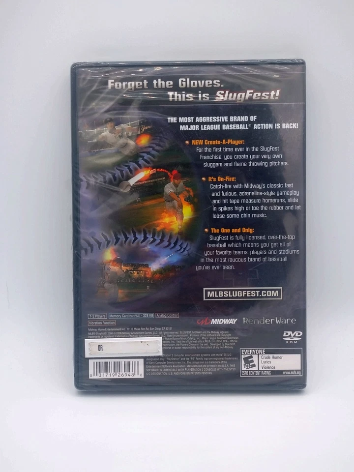 MLB SlugFest 2006 (Sony PlayStation 2, 2006 PS2) Sealed! See Pics - Image 2 of 2