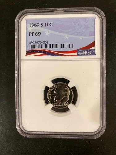 1969 S Proof Roosevelt Dime certified PF 69 by NGC ~ High Grade Early Date