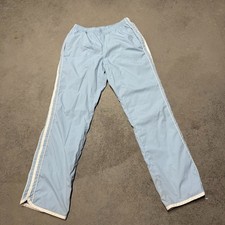 Vintage Old Navy Light Blue Track Pants Y2K Nylon Stripe Size Small