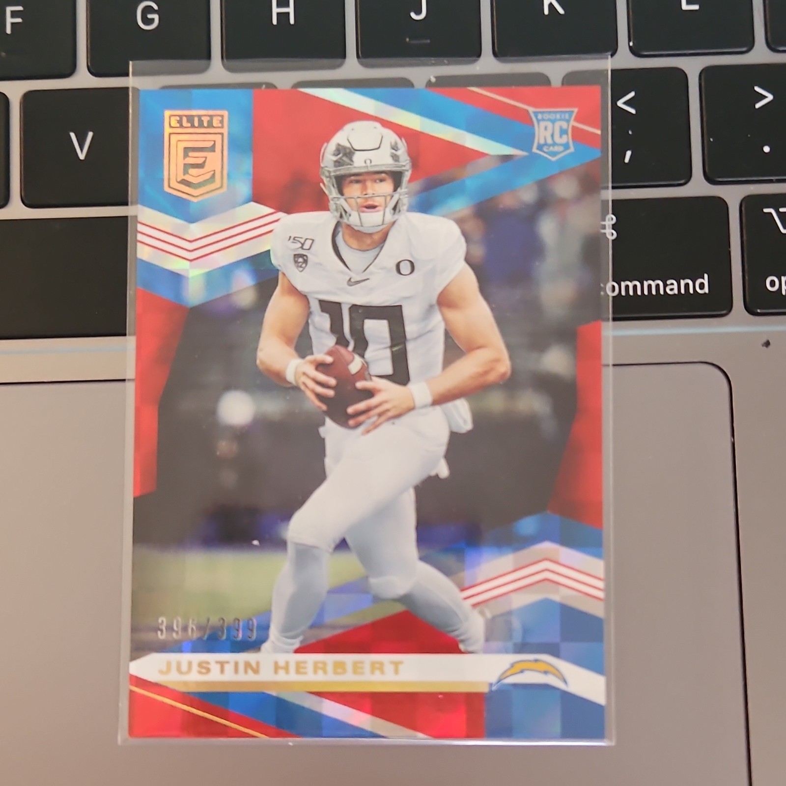 2020 Panini Donruss Elite Rookies Red Justin Herbert #104 /399 Football