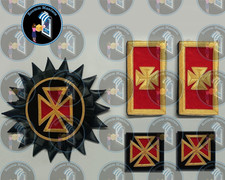 Masonic Freemason Knight Templar Grand Officer Complete Uniform Set Golden Mylar
