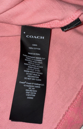Polo Coach Monogram Firma Logo Uomo Large L Rosa Nera Vedi Foto HTF - Foto 10 di 14