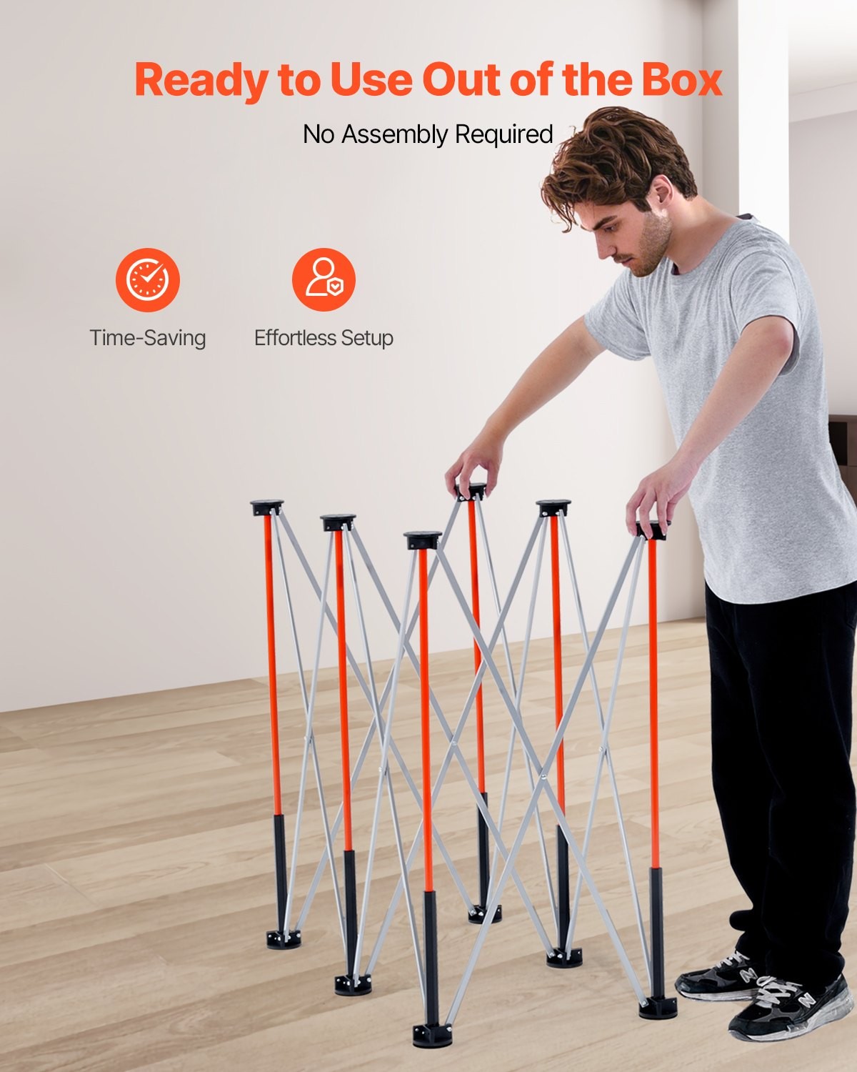 VEVOR Portable Folding Workstand,4.15x2.18 ft Collapsible Workbench,2500 lbs Wei