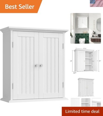 Compact White Medicine Cabinet - Customizable Storage for Elegant Bathrooms