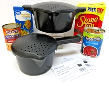 2 Pampered Chef Micro-Cookers Microwave Strainers 1 & 2 Qt. Set 2776 & 2778 pc32