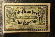 Germany, Hamburg , Banknote 500 Milliarden Mark, 1923, aUNC
