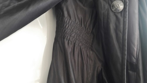 Damen Anorak Jacke Mantel - Gr. XL 40 - schwarz - abnehmbare Kapuze - Teddyfell - Bild 4 von 7