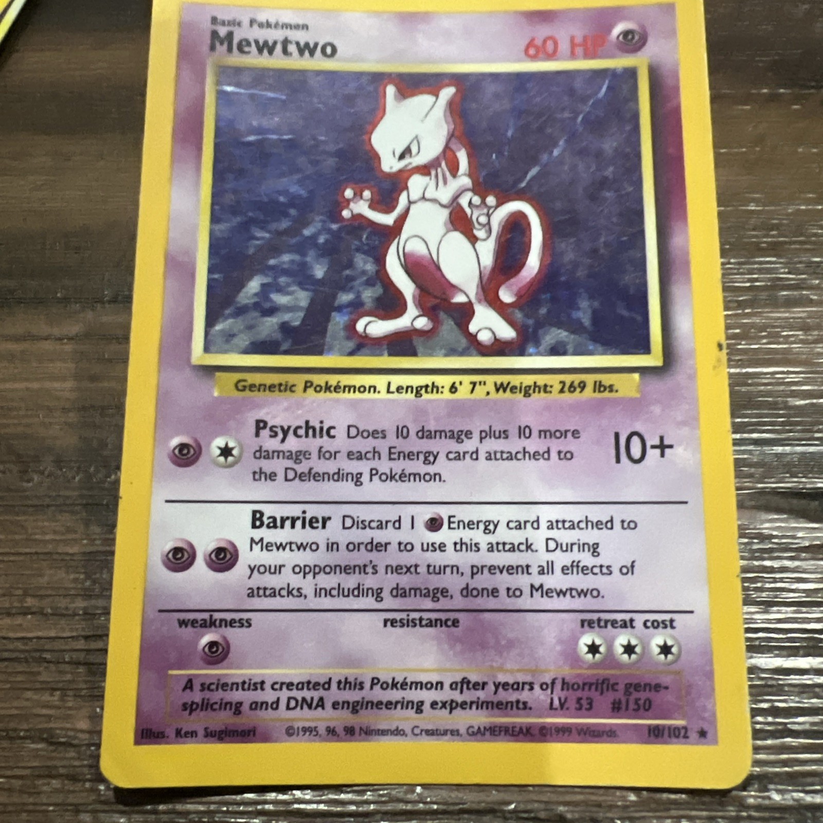 Mewtwo 10/102 Base Set Unlimited Holo Rare NM