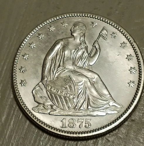 1875 seated liberty half dollar Unc Superb Gem Bu++