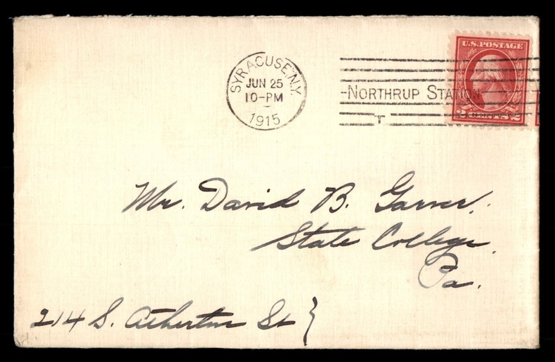 Mayfairstamps US 1915 Syracuse to State College PA Cover cca_04695