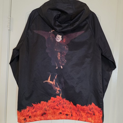 RIP N DIP Cat Angel Devil Fire Windbreaker Anorak Jacket Limited Edition Medium