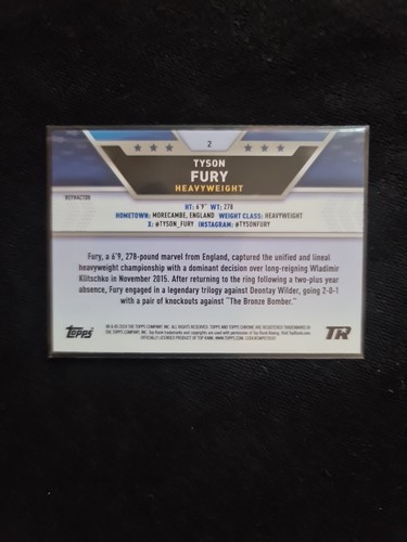 2024 Topps Chrome Boxing Tyson Fury Shimmer Refractor Card - Bild 2 von 2