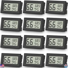 Vaikby 12-Pack Mini Digital Thermometer Hygrometer, Indoor Humidity Monitor,