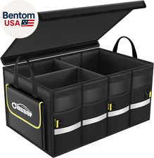 Car Trunk Organizer, 3 Compartments Collapsible Waterproof Car Organizer Storage