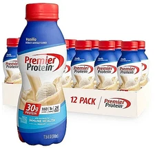 Premier Protein Shake Vanilla 30g 1g Sugar 12pk Immune Support 11.5oz