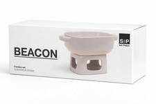 White Salt & Pepper Fondue Set