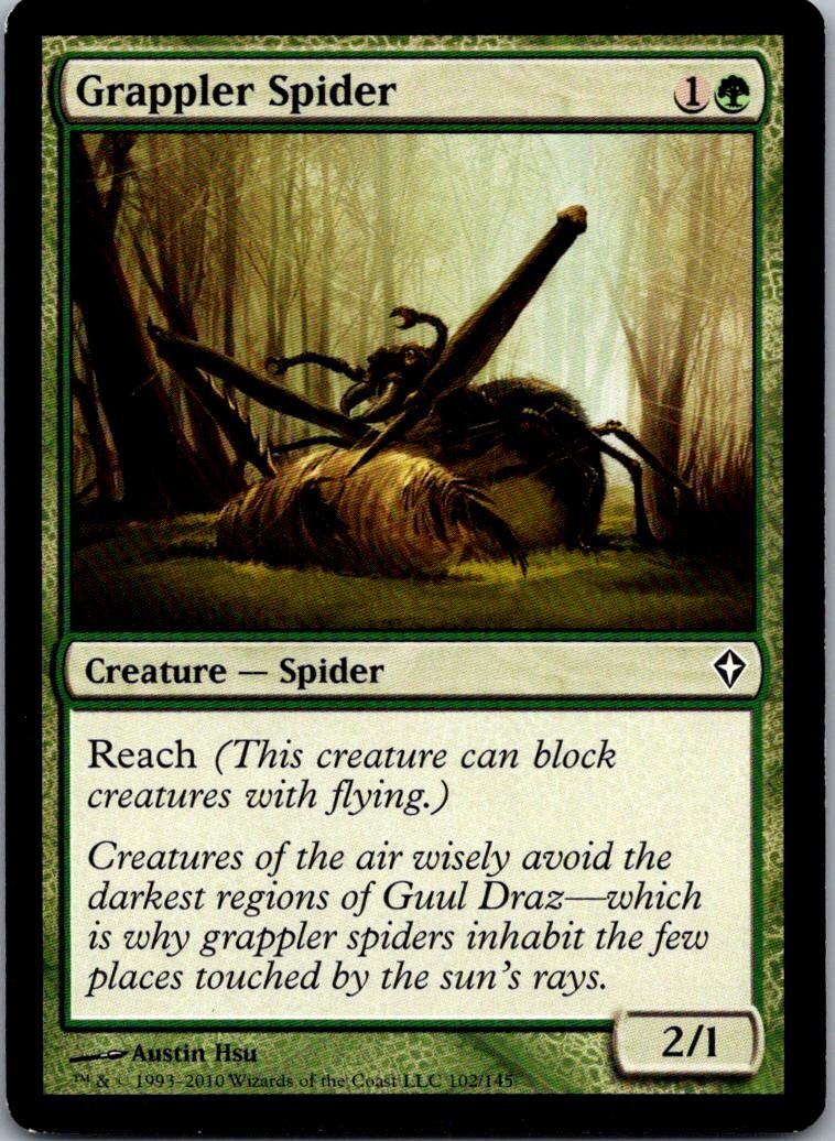 Grappler Spider 102 Common Worldwake Magic: The Gathering Lightly Played