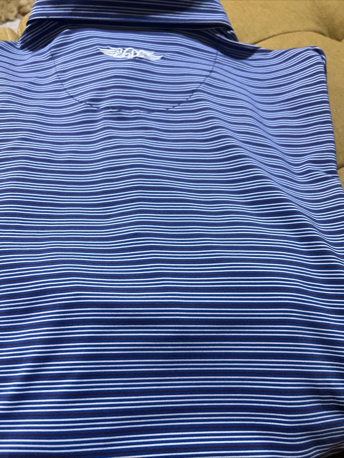 American Express Polo Shirt Mens Medium Straight Down Logo PGA West Sleeve Fre🎁