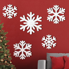 5 Pcs Winter Wooden Snowflakes Wall Decorations Snowflake Wooden Signs Large ...