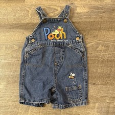 Vintage Disney Baby Pooh Overalls Size 6/9 Month