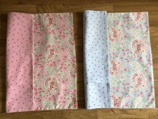 USED 2 * 16” Square Cushion Covers Made W/ IKEA Rosali Paisley & Mini Dot Fabric