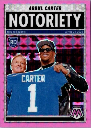 2025 Panini Mosaic Football Pink Fluorescent Abdul Carter #14