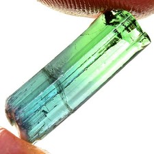 RARE BI-COLOR 5.95ct 100% NATURAL UNHEATED BLUE GREEN TOURMALINE ROUGH FACET NR