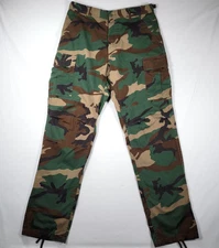 Rothco Pants Mens Medium Long Woodland Camo BDU Tactical Cargo Button Fly Combat