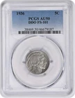 1936 Buffalo Nickel DDO FS-101 AU50 PCGS