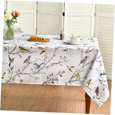 Spring Summer Tablecloth 60x120 Inch 60" x 120" Rectangular White