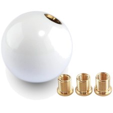 Pure White Round Shift Knob With Adapters - Elegant Upgrade For Your Vehicle