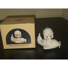 Precious Moments Have a Heavenly Christmas Airplane Ornament 1984 Enesco 12416