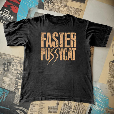 Faster Pussycat LOGO Black Cotton Shirt Full size S-5XL SE78