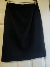 Women's Sag Harbor Black Wool Skirt Size 16 Waist 33-34" Pre-owned