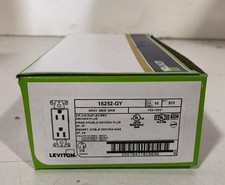 10PK Leviton 16252-GY 15 Amp Commercial Grade Self Grounding Duplex Outlet Gray