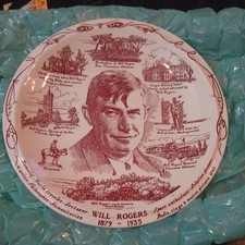 Will Rogers Cowboy Western Collectors Commemorative Plate - Vernon Kilns USA
