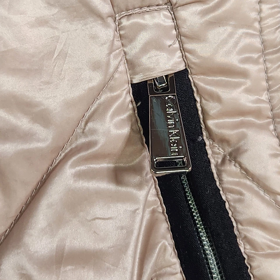Calvin Klein Down Puffer Vest Womens Small Quilted Full Zip Pink Performance - Image 4 of 4