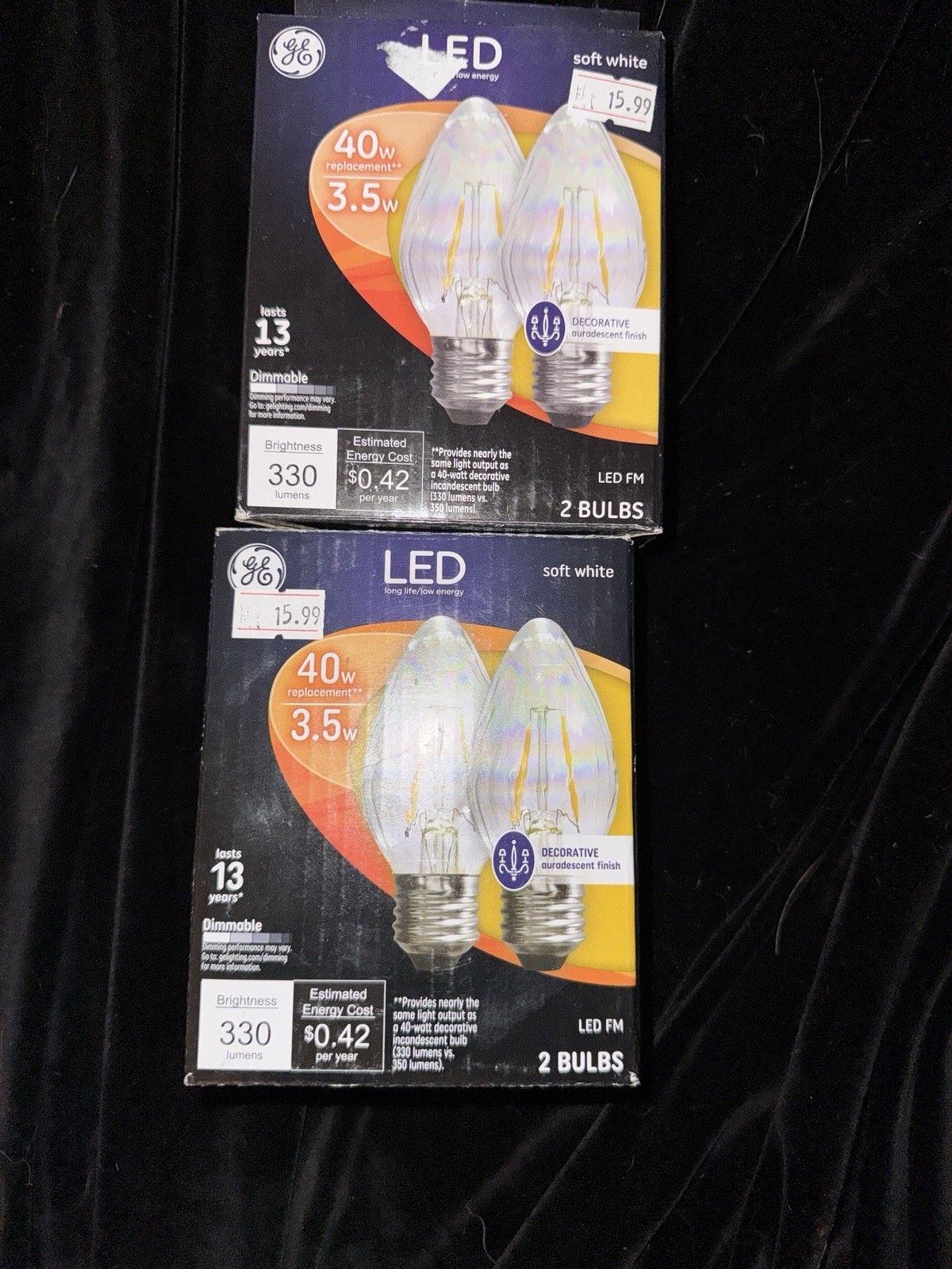 40-watt Replacement 330 Lumens. Two Sets.