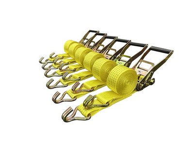 Ratchet Tie Down Straps, 2 in x 15 ft, 5,000 lb Breaking Strength, J-Hook, 6-...