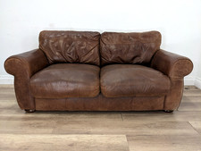SOFA 2.5 Seater Caramel Brown Leather Removable Cushions FREE DELIVERY