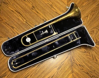 Vintage Made In USA Conn 1970s Brass Trombone In Original Case Model 14H