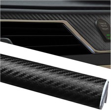 Car 3D Carbon Fiber Wrap Stickers Decal, 4FT x 1FT Vinyl Auto Black/1.27M