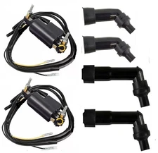2X Ignition Coils and  Spark Plug Caps Set For Honda CB350F CB400F CB500 CB550