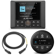 JL Audio MM55 marine source unit full color LCD display, MMR-20-BE: Round, wi...