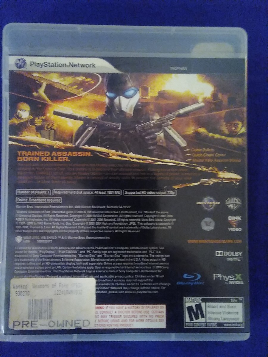 新品未開封　PS3  WANTED：WEAPONS OF FATE Wanted Weapons Of Fate PS3 PlayStation 3 Video Game Mint