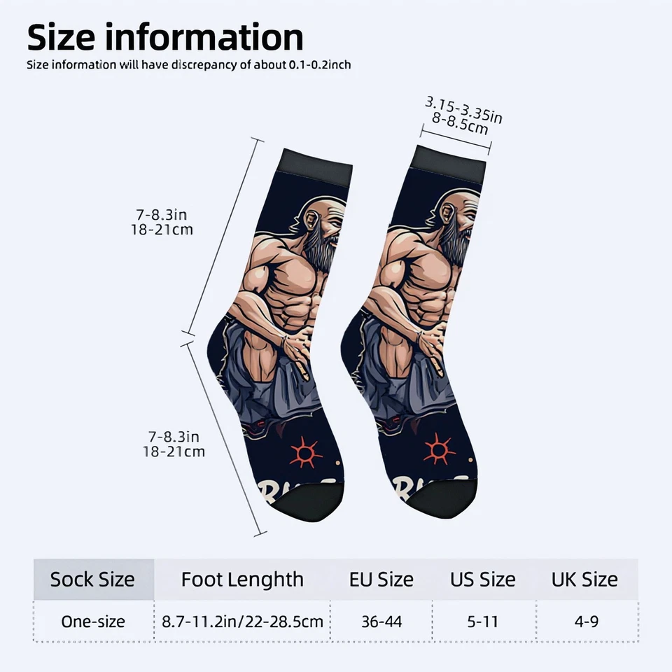 Calcetines de moda unisex (2 pares) - Diseño vibrante de dibujos animados con hombre musculoso Foto 4 de 4