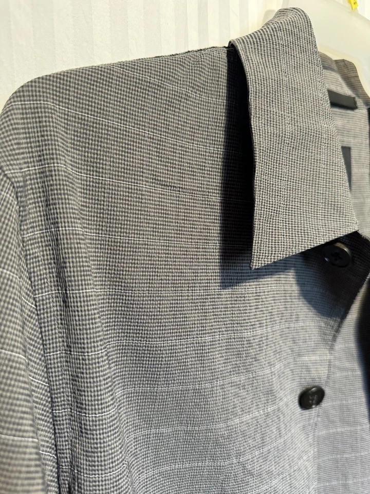 THEORY Men's Selk Check Stretch Jacket New Gray Size M - Image 3 of 4