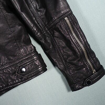 AllSaints Leather Jacket Mens Extra Small Black Kushiro AllSaints Leather Jacket Mens Extra Small Black Kushiro