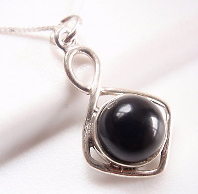 Schwarzer Onyx Kreis im Quadrat 925 Sterling Silber Anhänger Corona Sonne Schmuck
