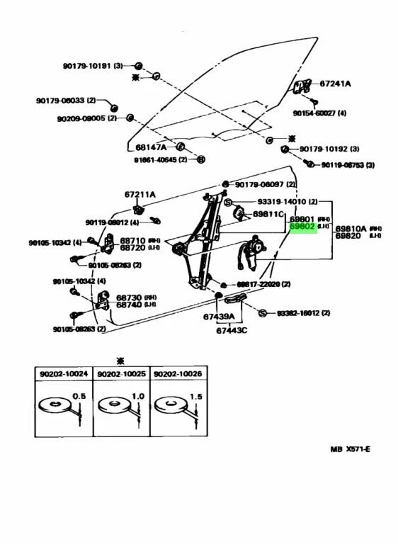 Genuine Toyota Supra JZA80 Front Door Window Regulator LH 69802-14111 OEM 93-98 - Image 2 of 4